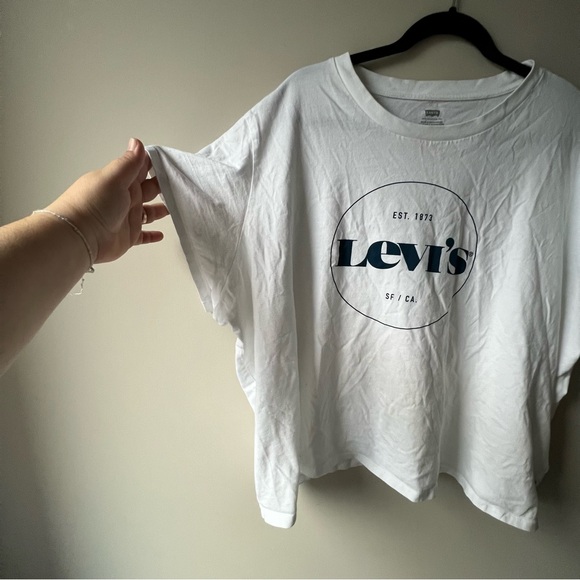 Levi’s GRAPHIC VARSITY T-SHIRT in white and blue women’s size 3XL - Picture 3 of 10